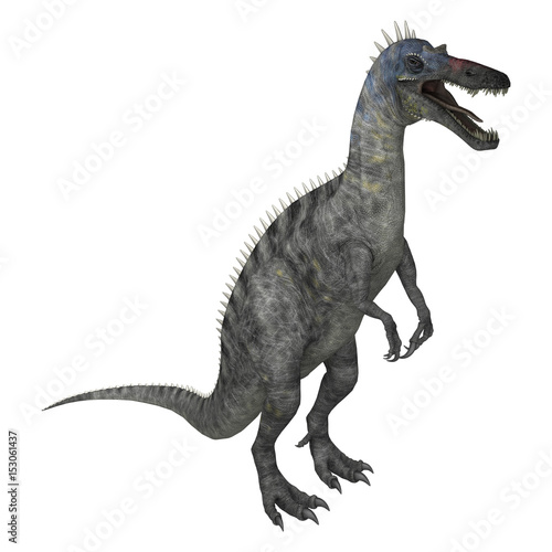 3D Rendering Dinosaur Suchomimus on White