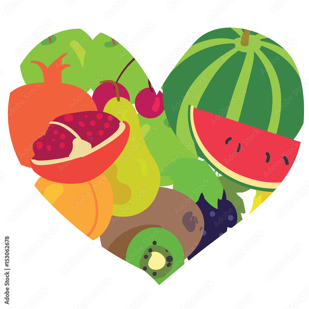 Heart consisting of fresh fruits Heart consisting of fresh fruits