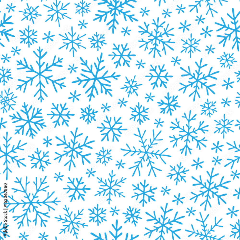 Christmas seamless doodle pattern with snowflakes Christmas seamless doodle pattern with snowflakes