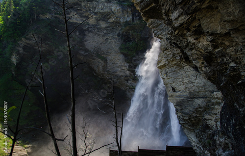 Beautiful Reichenbach falls (Reichenbachfall) at Swiss Alps, Switzerland photo