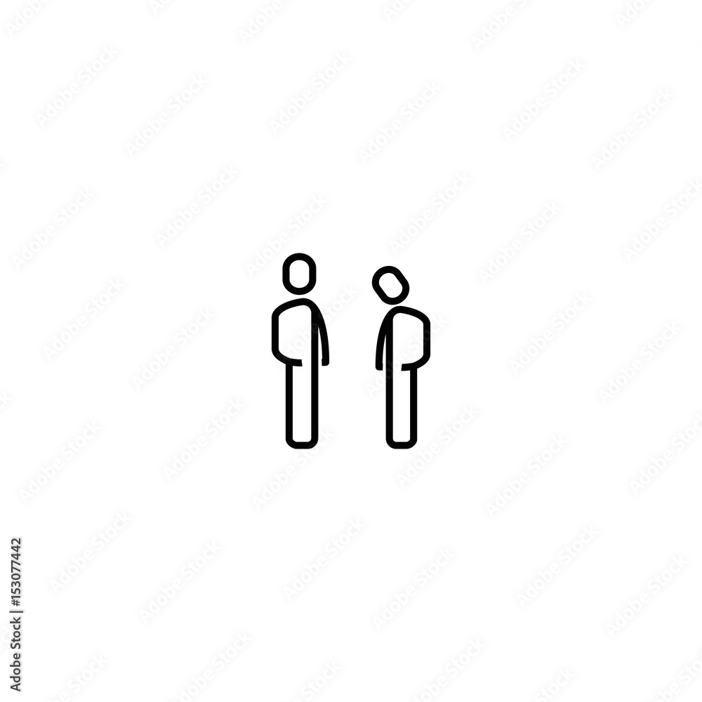 Angry boss with employee outline vector icon. Angry boss with employee outline vector icon.