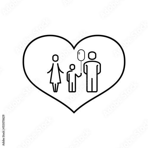 Family outline vector icon. © Markoff