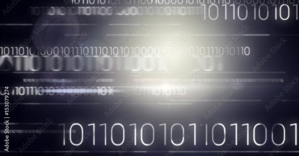 White binary code against dark background White binary code against dark background