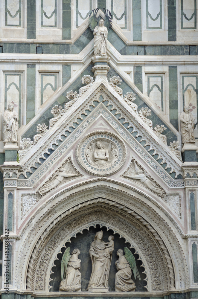 Exterior Facade of Duomo in Florence, Italy