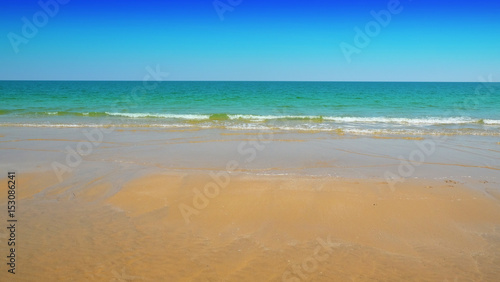 clear Beach, Ocean wave sand beach., Thailand.