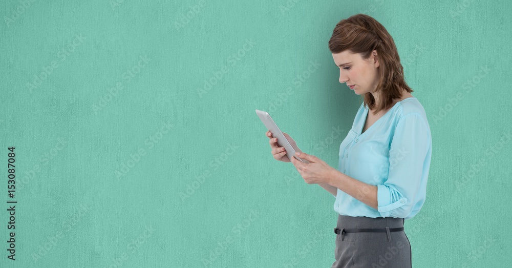 Side view of businesswoman using tablet Side view of businesswoman using tablet