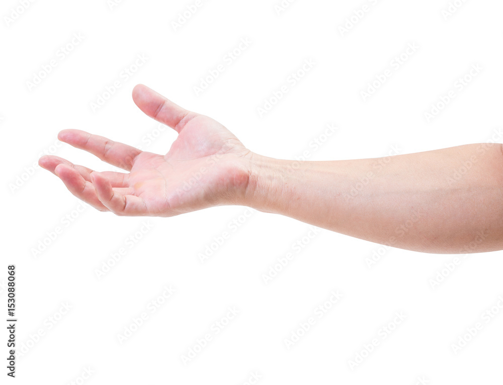 Man hand isolated on white background, clipping path Man hand isolated on white background, clipping path