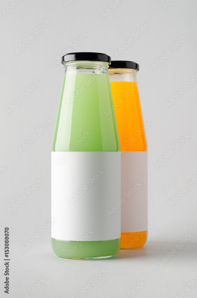 Fototapeta premium Juice Bottle Mock-Up - Two Bottles. Blank Label