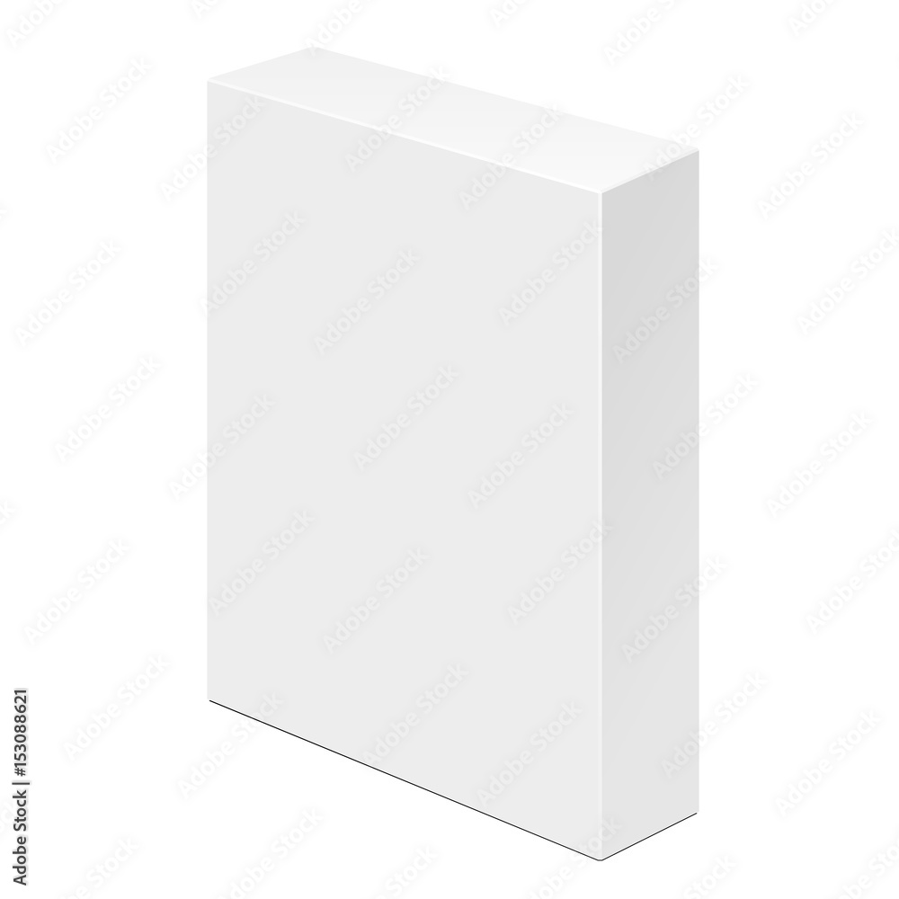 White Product Cardboard Package Box. Illustration Isolated On White Background. Mock Up Template Ready For Your Design. Vector EPS10 White Product Cardboard Package Box. Illustration Isolated On White Background. Mock Up Template Ready For Your Design. Vector EPS10