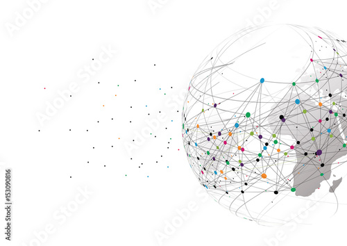 Global network connection. World map point and line composition concept of global business. Vector Illustration