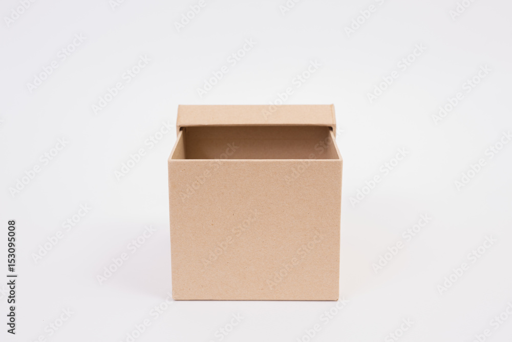 Brown paper box on white background Brown paper box on white background