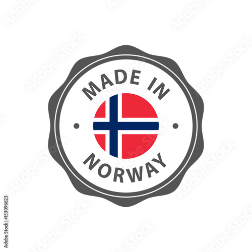"Made in Norway" badge with Norwegian flag