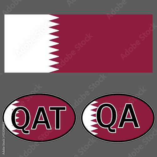 Qatar flag and sticker on t...