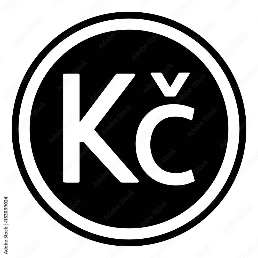 Czech crown currency Czech republic vector krone coin Czech crown currency Czech republic vector krone coin