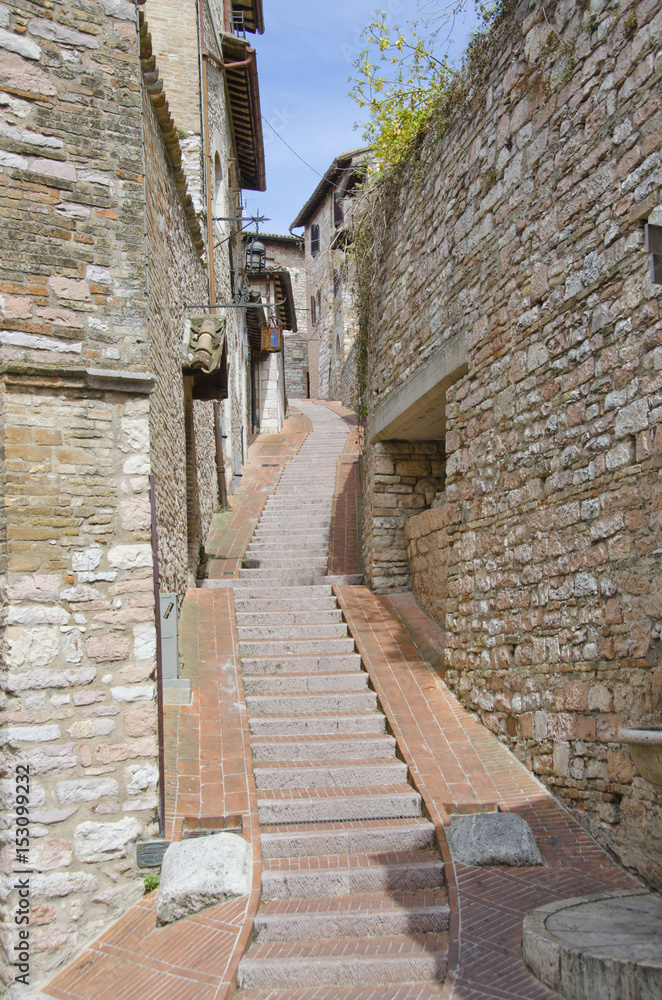 Sidewalks of Assisi, Italy
