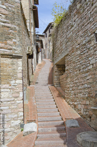 Fototapeta Naklejka Na Ścianę i Meble -  Sidewalks of Assisi, Italy