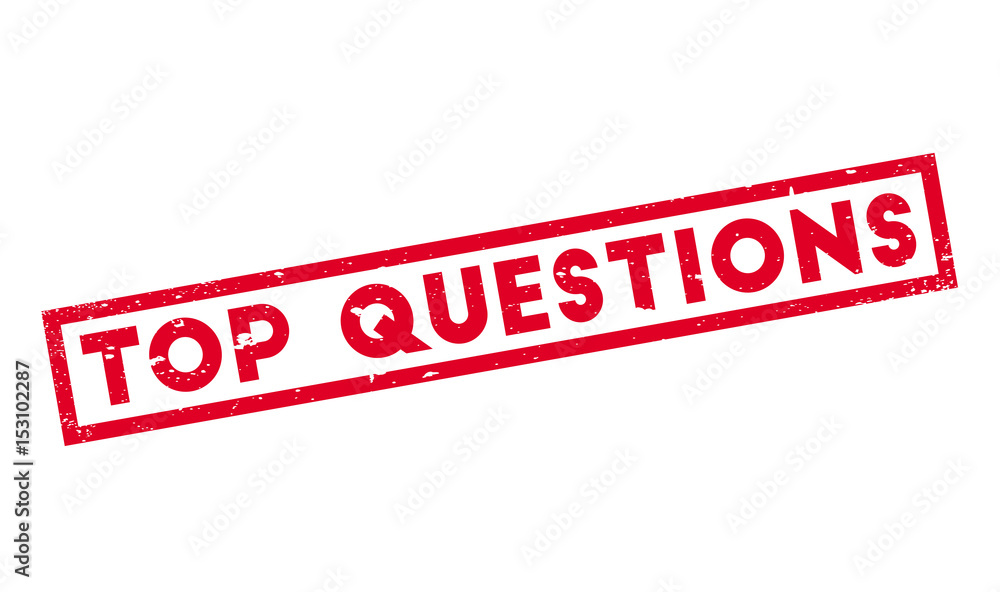Top Questions rubber stamp. Grunge design with dust scratches. Effects can be easily removed for a clean, crisp look. Color is easily changed. Top Questions rubber stamp. Grunge design with dust scratches. Effects can be easily removed for a clean, crisp look. Color is easily changed.