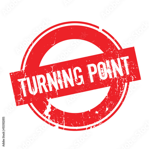 Turning Point rubber stamp. Grunge design with dust scratches. Effects can be easily removed for a clean, crisp look. Color is easily changed.