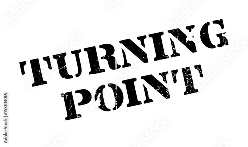 Turning Point rubber stamp. Grunge design with dust scratches. Effects can be easily removed for a clean, crisp look. Color is easily changed.