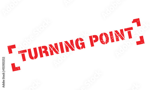 Turning Point rubber stamp. Grunge design with dust scratches. Effects can be easily removed for a clean, crisp look. Color is easily changed.