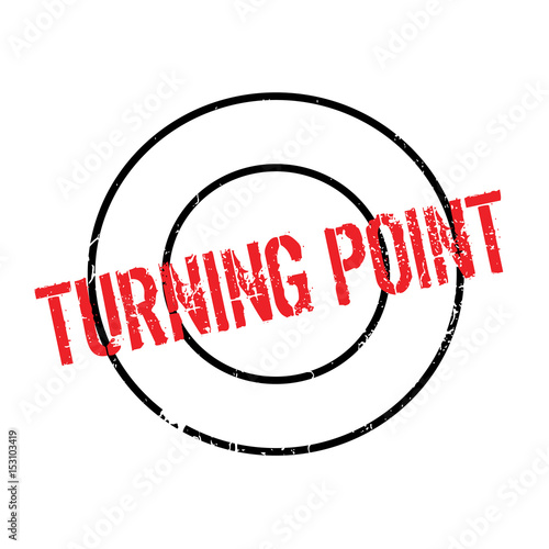Turning Point rubber stamp. Grunge design with dust scratches. Effects can be easily removed for a clean, crisp look. Color is easily changed.