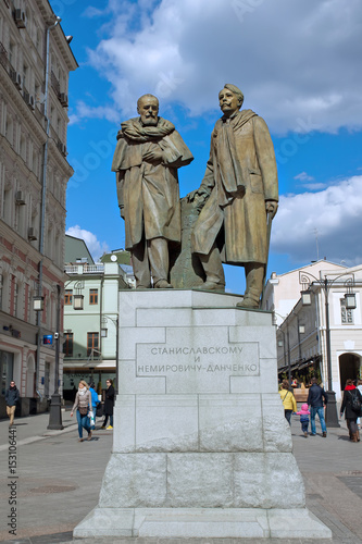 Monument to Stanislavsky and Nemirovich-Danchenko in Moscow photo