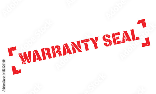 Warranty Seal rubber stamp. Grunge design with dust scratches. Effects can be easily removed for a clean, crisp look. Color is easily changed.