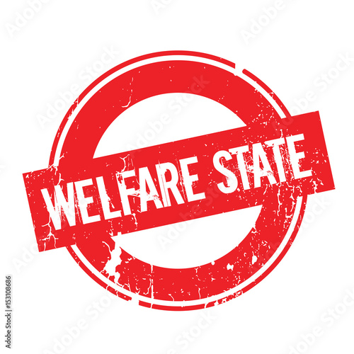 Welfare State rubber stamp. Grunge design with dust scratches. Effects can be easily removed for a clean, crisp look. Color is easily changed.