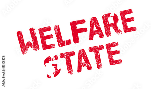 Welfare State rubber stamp. Grunge design with dust scratches. Effects can be easily removed for a clean, crisp look. Color is easily changed. photo