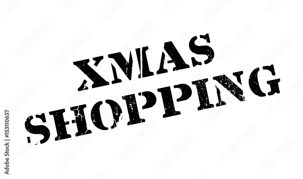 Xmas Shopping rubber stamp. Grunge design with dust scratches. Effects can be easily removed for a clean, crisp look. Color is easily changed. Xmas Shopping rubber stamp. Grunge design with dust scratches. Effects can be easily removed for a clean, crisp look. Color is easily changed.