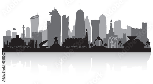 Doha Qatar city skyline silhouette