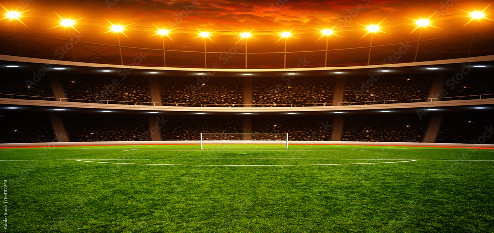 Fototapeta premium soccer stadium with lights