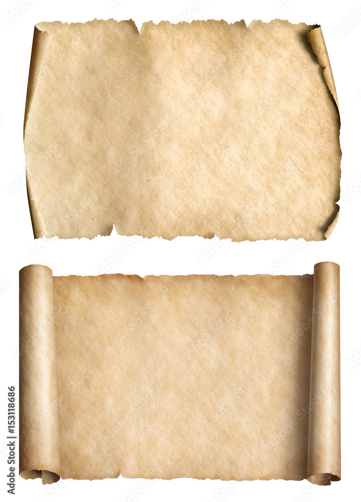 old paper parchments 3d illustration set