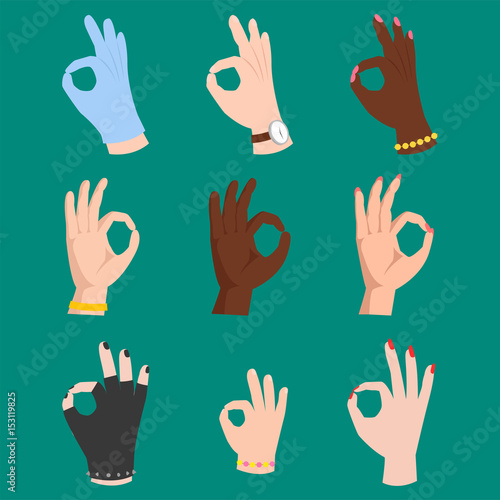 Ok hands success gesture okey yes agreement signal business human agree best approval vector.