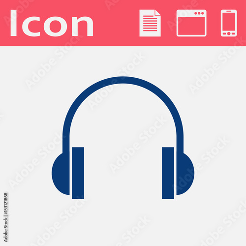 flat icon of headphones