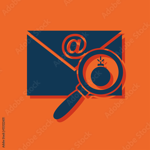 mail bomb flat icon. explosive device in the envelope vector illustration