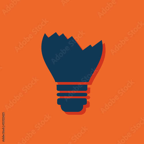Broken light bulb vector flat icon
