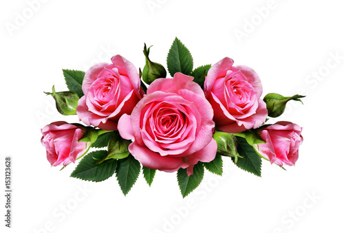 Pink rose flowers arrangement © Ortis
