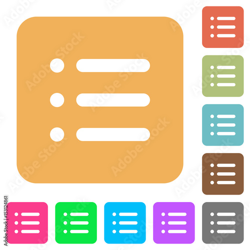 Unordered list rounded square flat icons