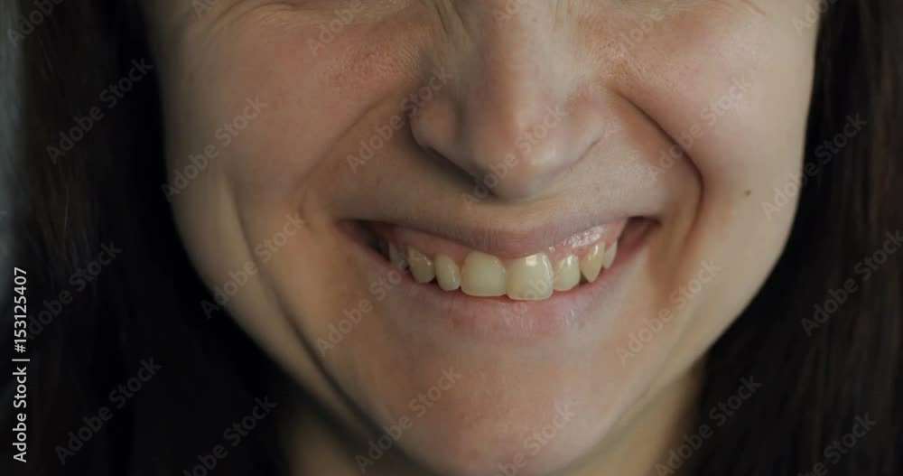 Beautiful woman smiling. Close up. Brown hair Beautiful woman smiling. Close up. Brown hair