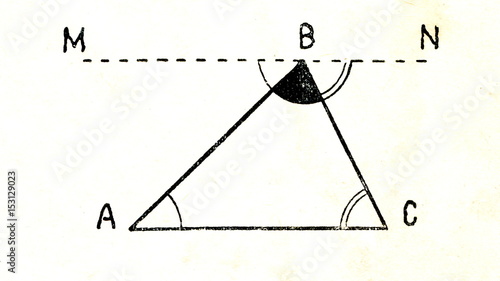 Theorem - sum of the internal angles of a triangle is 180 degrees photo