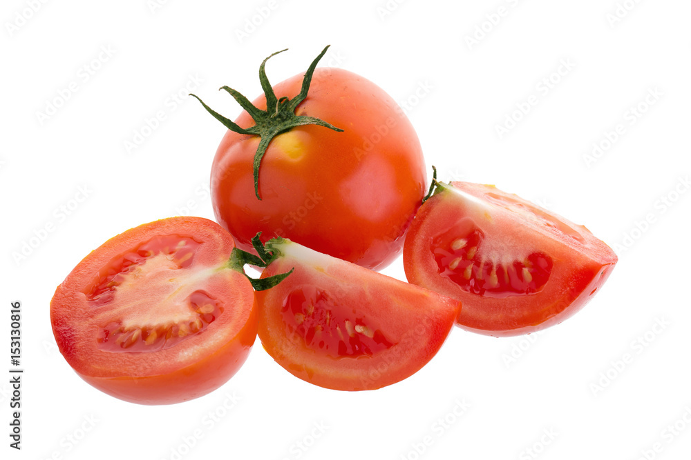 Slice of tomato isolated on a white background Slice of tomato isolated on a white background