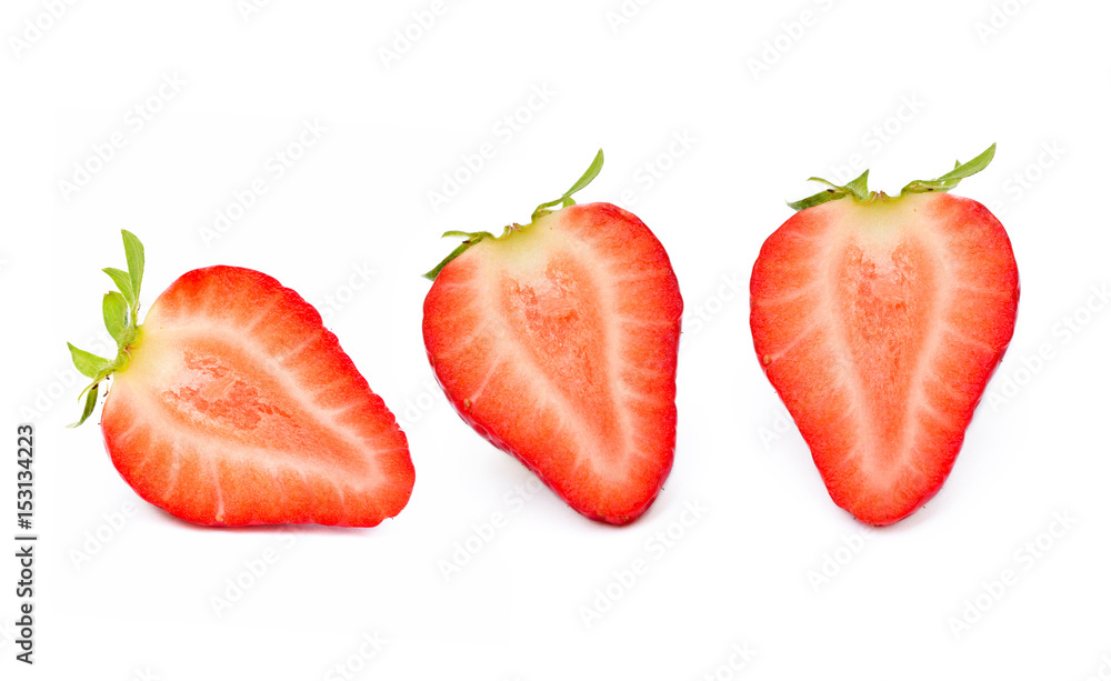 Fresh red strawberries isolated on a white background Fresh red strawberries isolated on a white background
