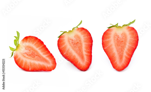 Fresh red strawberries isolated on a white background
