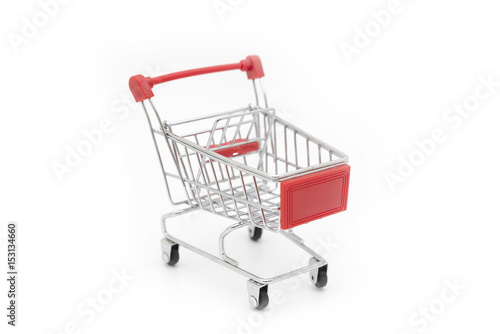 Empty Shopping Cart Isolated On White Background