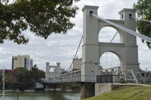 Waco Suspension Bridge and Downtown Skyline photo