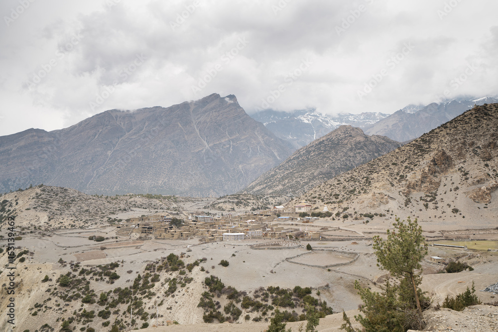 Landscape in Annapurna circuit,trekking in Nepal