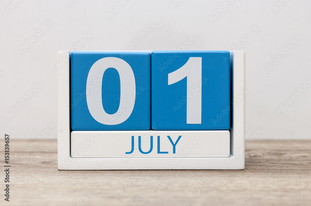 July 1st. Image of july 1, calendar on white background. Summer day. Empty space for text July 1st. Image of july 1, calendar on white background. Summer day. Empty space for text