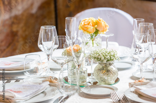 wedding reception tables