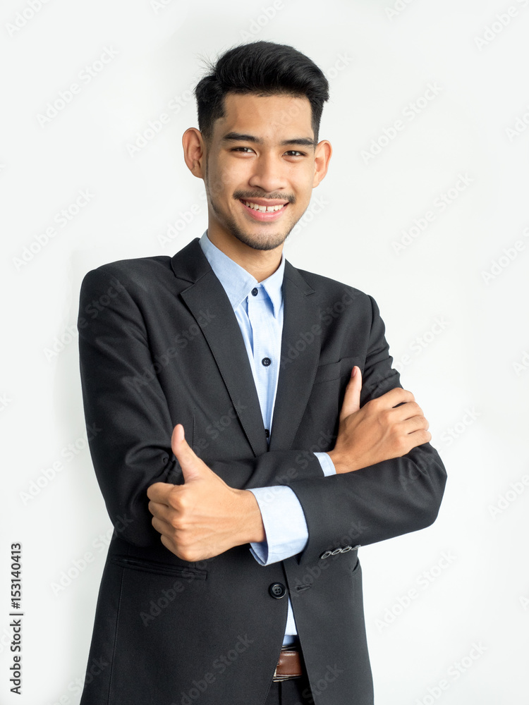 Portrait of happy smiling young businessman, isolated on white background Portrait of happy smiling young businessman, isolated on white background